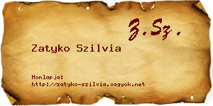 Zatyko Szilvia névjegykártya