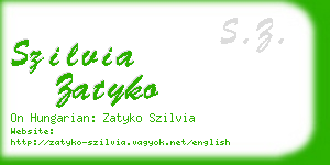 szilvia zatyko business card